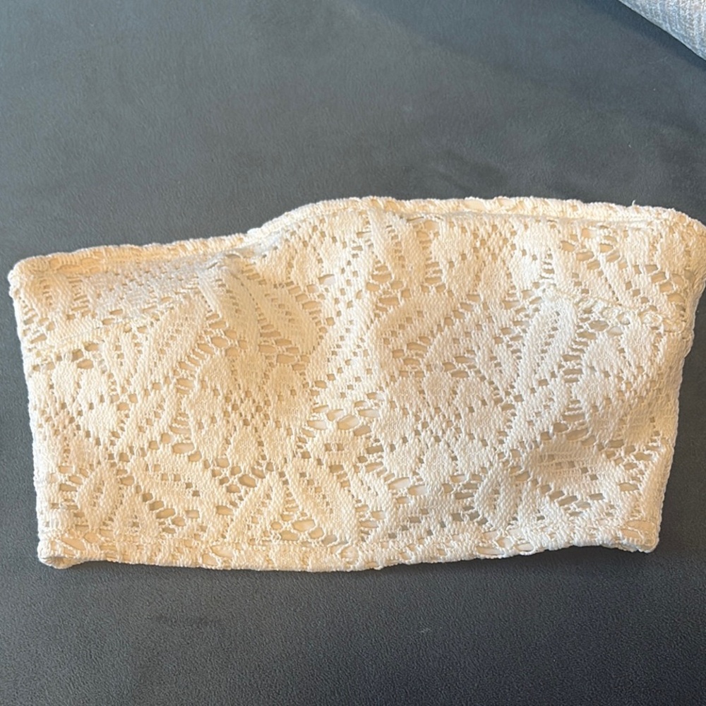 Aerie Cream Bandeau Top